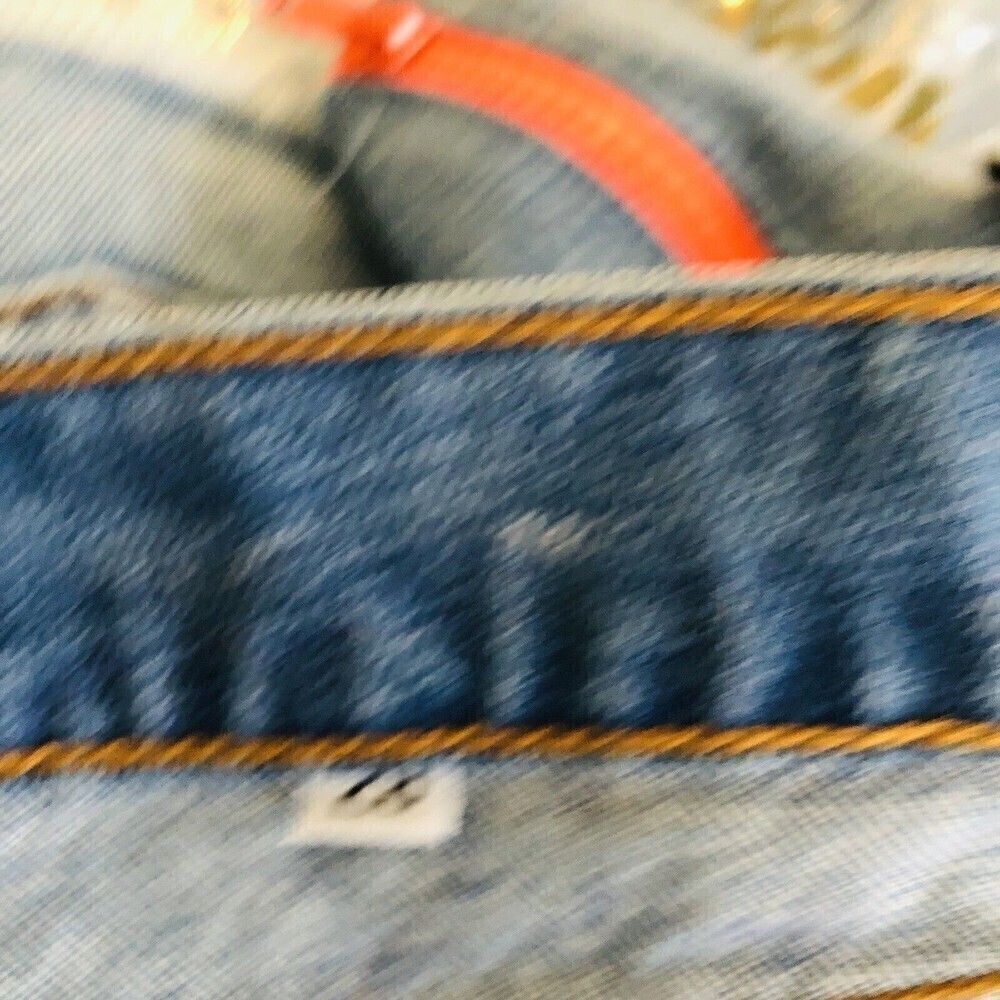Free People Blue Jean Shorts with Orange Accents - Picture 9 of 11